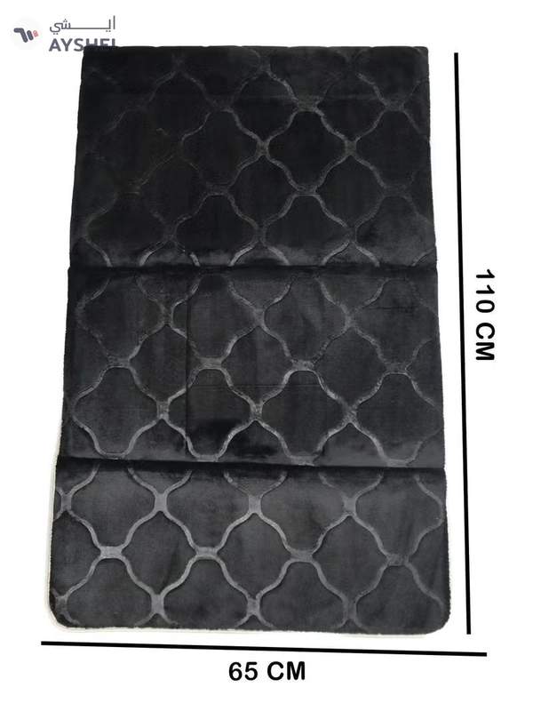 Yuwell Foldable Prayer Mat with Back Support & Carrying Bag, 2-in-1 Prayer Rug Sajadah, Anti-Slip Islamic Salah Mat Soft Velvet Mat 110×65CM for Men & Women, Portable Ramadan & Eid Gift Black
