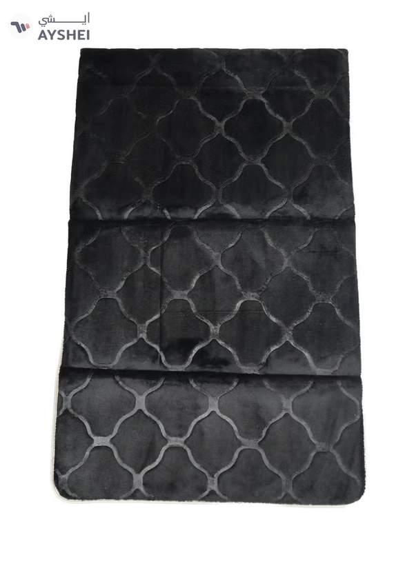 Yuwell Foldable Prayer Mat with Back Support & Carrying Bag, 2-in-1 Prayer Rug Sajadah, Anti-Slip Islamic Salah Mat Soft Velvet Mat 110×65CM for Men & Women, Portable Ramadan & Eid Gift Black