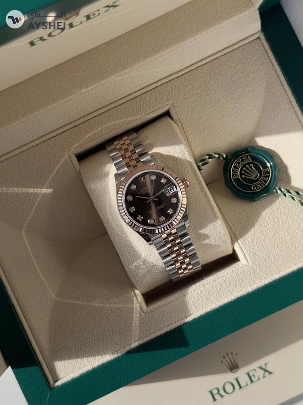 Rolex Datejust 31mm Steel and Everose Gold Chocolate Dial Diamond index Jubilee Bracelet