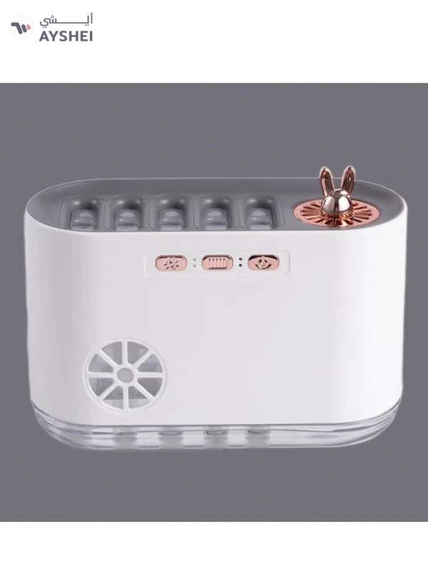 Yuwell 700ML Large Capacity Aromatherapy Air Humidifier 5 Spray Nozzles Heavy Mist USB Aroma Diffuser With Music Rhythm Lamp Humidifiers Multimode Essential Oil Diffuser Flame Aroma Diffuser Auto-Off White