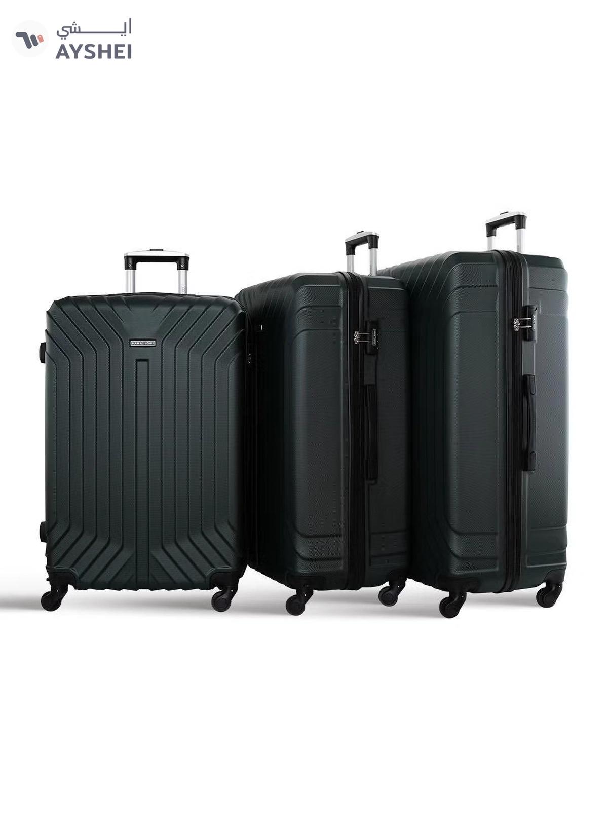 PARAJOHN Lightweight 3-Pieces ABS Hard Side Travel Luggage Trolley Bag Set-0-portrait