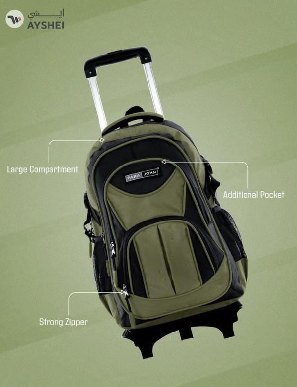 PARAJOHN 2 Wheel Trolley backpack 20 inches Green