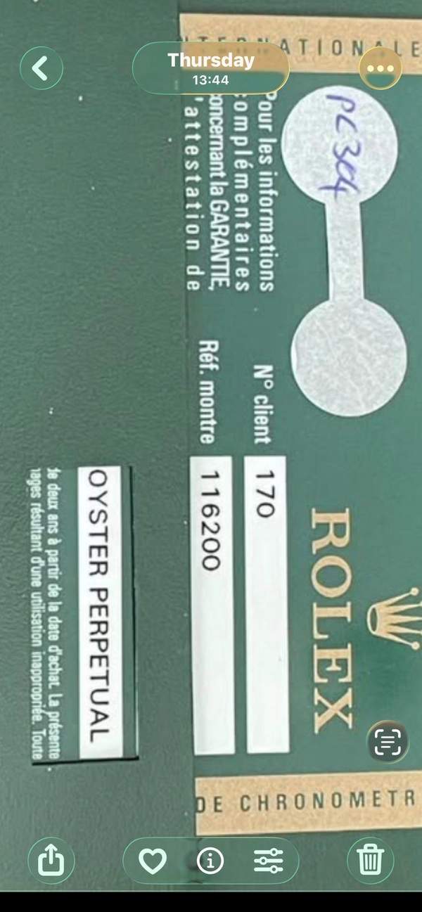 Rolex DateJust 116200 Full Set Box Papers roman dial