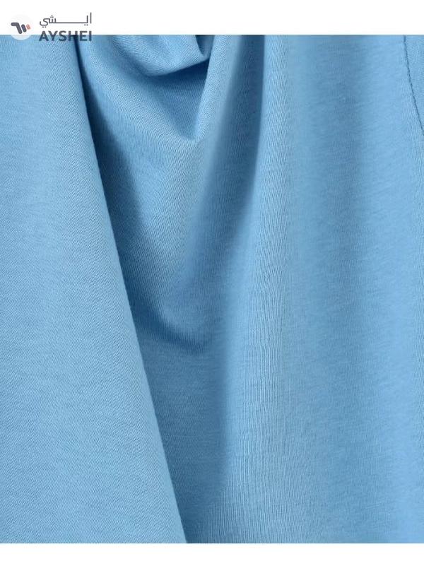 babyqlo Ramadan Kareem Round Neck T-Shirt Sky Blue/Yellow