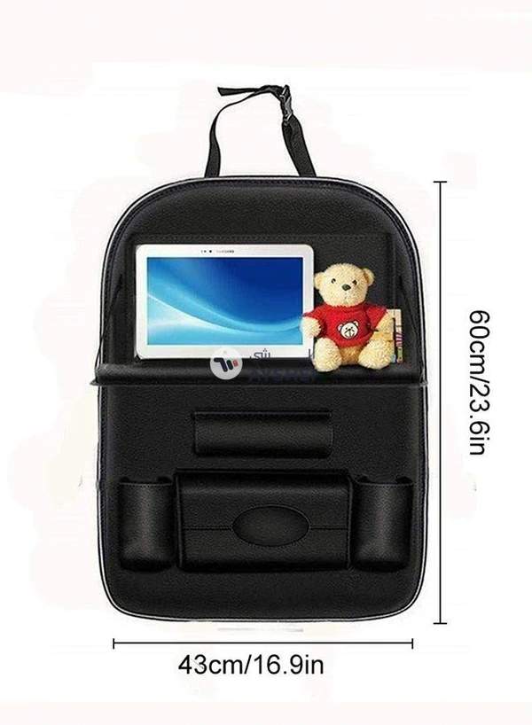 Generic Car Seat Back Storage Bag With Foldable Table Tray