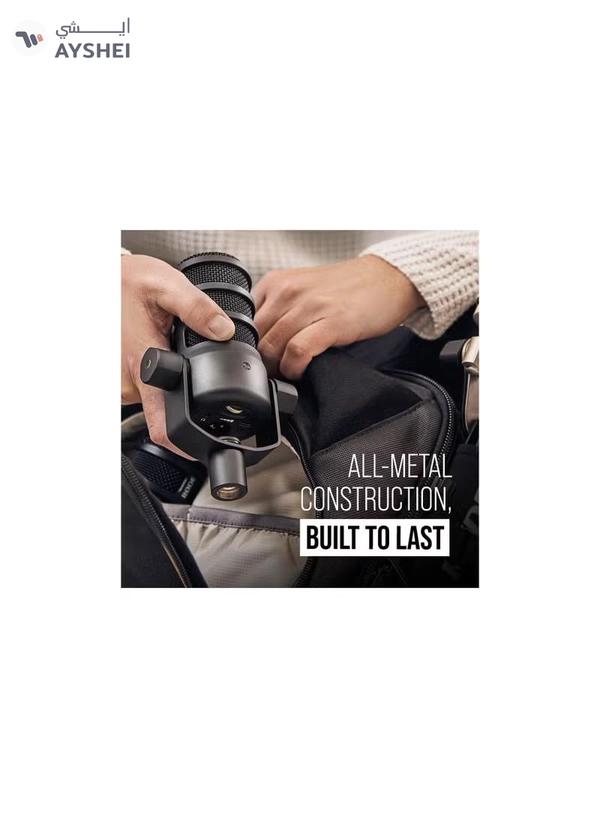 RODE Versatile Dynamic Broadcast Microphone With And Content Creation PODMICUSB BLACK