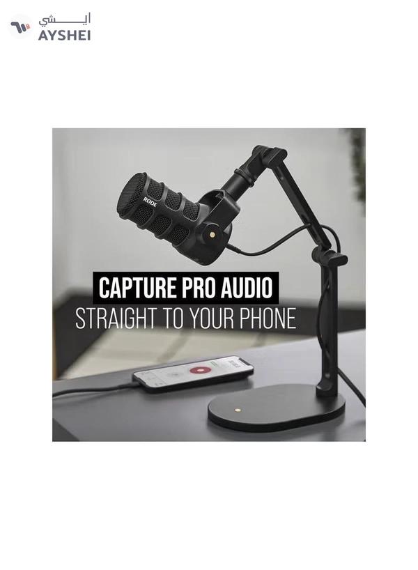 RODE Versatile Dynamic Broadcast Microphone With And Content Creation PODMICUSB BLACK