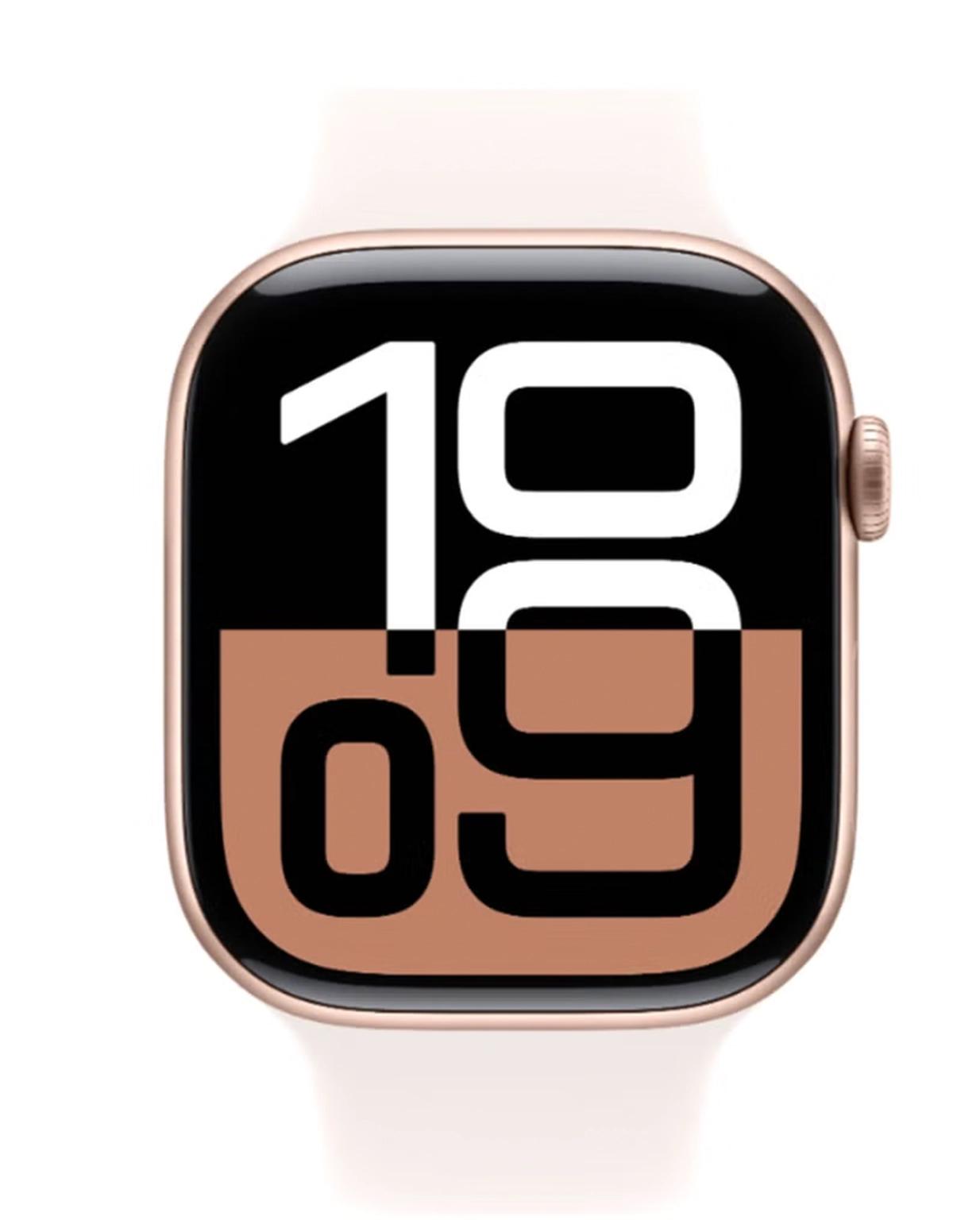 Apple Watch Series 10 GPS + Cellular 46mm Rose Gold Aluminium Case With Light Blush Sport Band-1-portrait