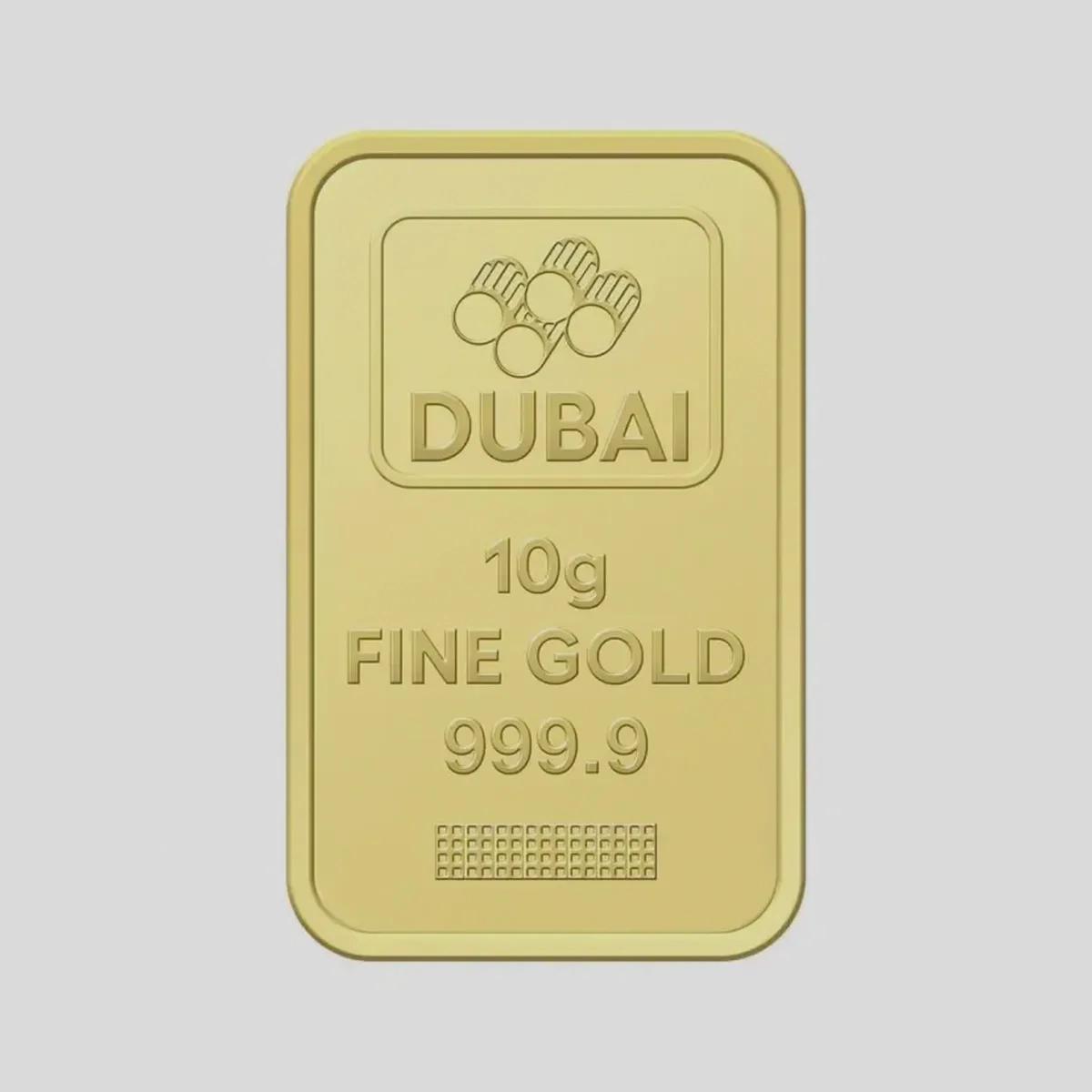 Dubai Gold 10 Grams Pure 999.9 Fine Gold Bar - Variable Design-1-1