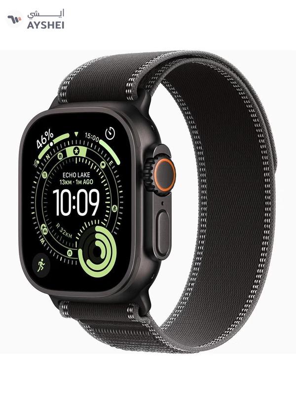 Apple Watch Ultra 3 GPS + Cellular 49mm (TDRA Version) Black Titanium Case With Black/Charcoal Trail Loop - S/M
