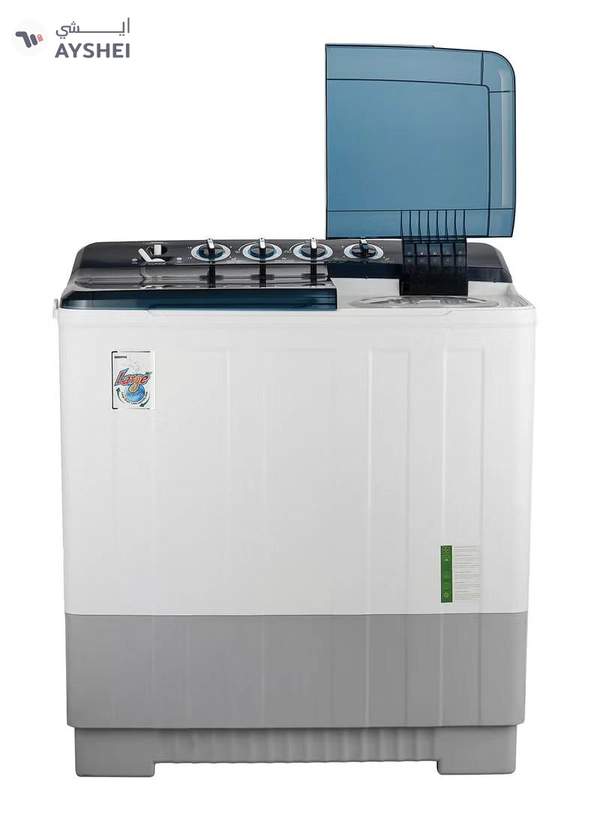GEEPAS 20 Kg Twin Tub Semi-Automatic Washing Machine | 10 Kg Spin, Top Load | Energy-Efficient, Dual Wash/Spin Motor | White/Blue/Gray 20 kg 960 W GSWM6491 White/Blue/Gray