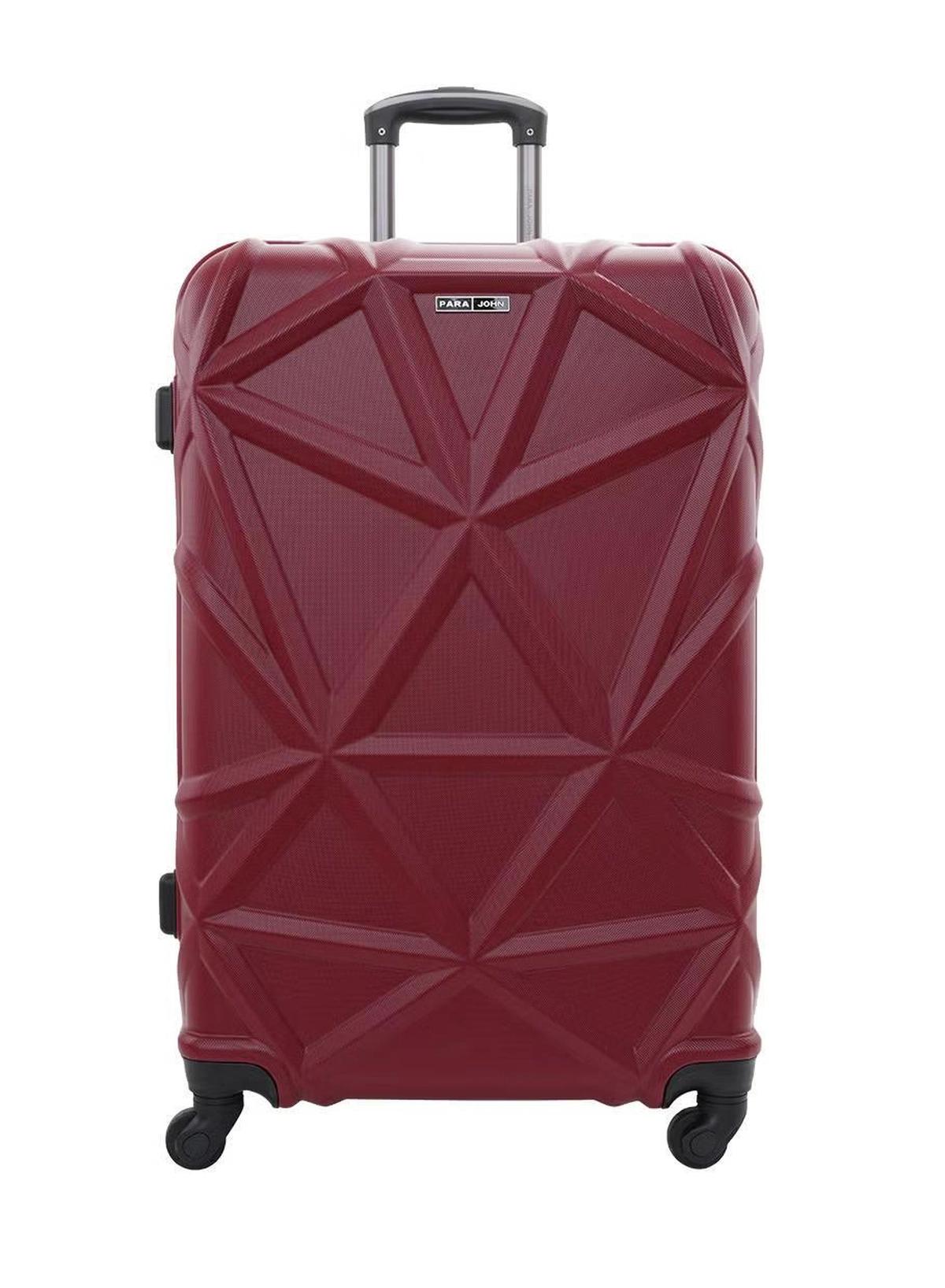 PARAJOHN Hard Case Luggage Trolley for Unisex ABS Lightweight Travel Bag 4 Double Wheeled Suitcase Red-0-portrait