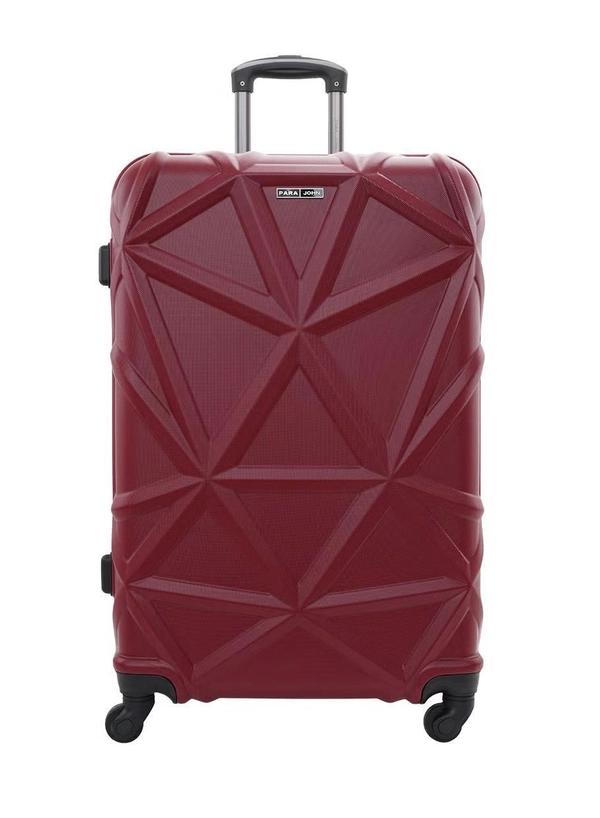 PARAJOHN Hard Case Luggage Trolley for Unisex ABS Lightweight Travel Bag 4 Double Wheeled Suitcase Red