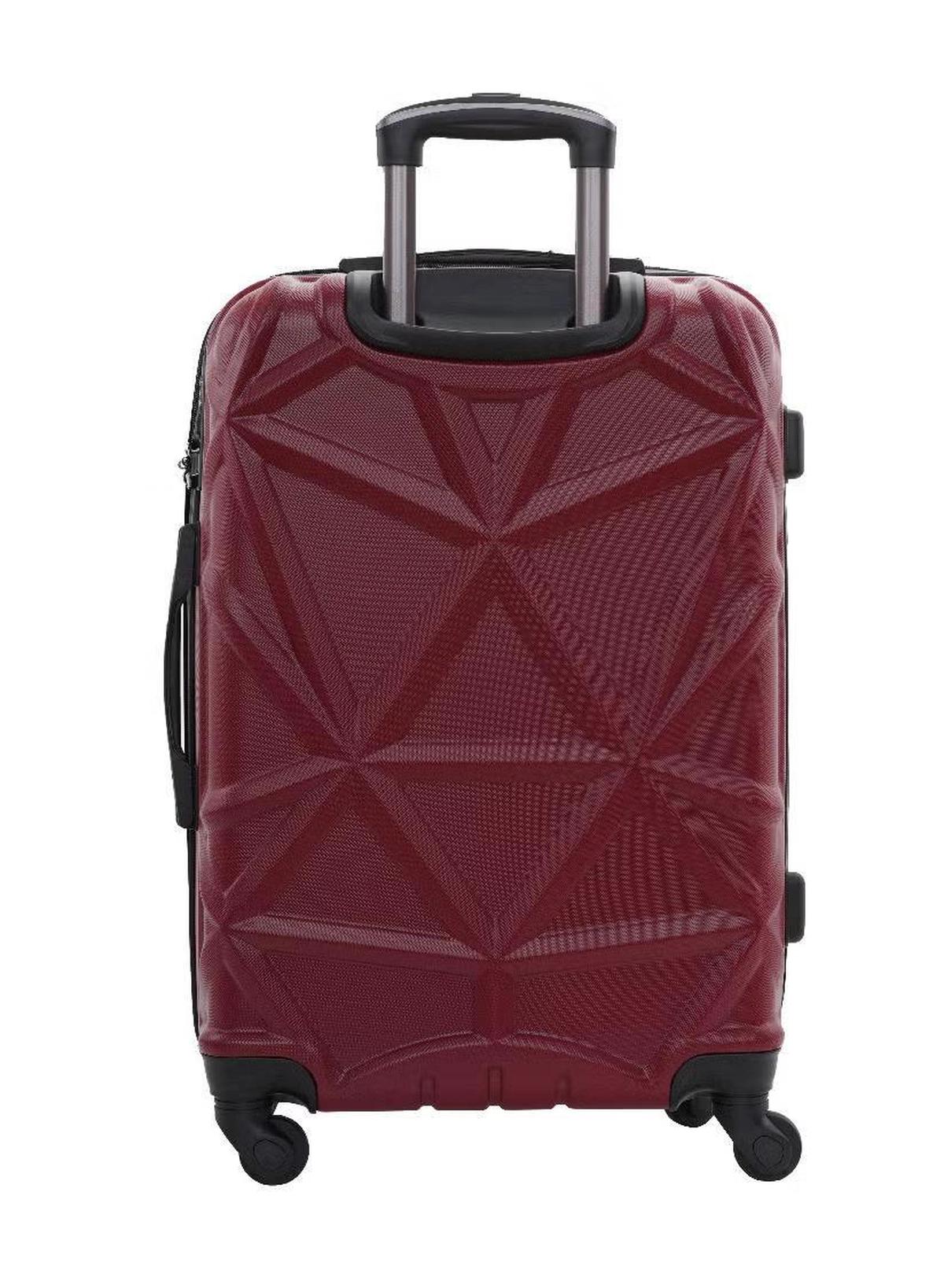 PARAJOHN Hard Case Luggage Trolley for Unisex ABS Lightweight Travel Bag 4 Double Wheeled Suitcase Red-2-2