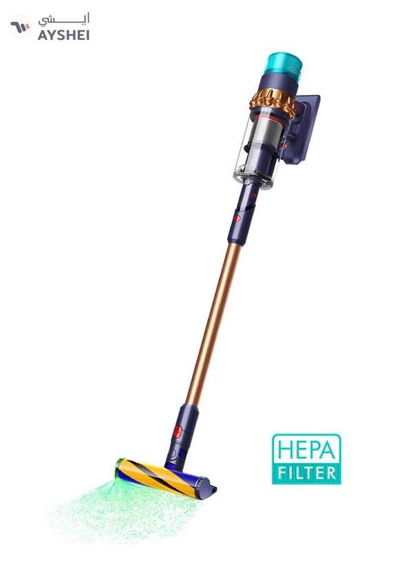 dyson Gen5detect Absolute most advance Cordless Vacuum technology with suction power of 262AW,up to 70 min run time, 4.5 hrs charging time, advance hepa Filtration 0.76 L 1.2 W Gen5detect Absolute prussian blue and copper