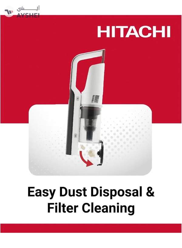 HITACHI Vacuum Cleaner Powerful Household Cordless Vacuum with versatile and low-noise 40Mins Runtime, Handheld Vacuum for Home Carpet, Floor, Stick Vacuum Cleaner,1 Year Warranty 250 W PV-X90NPWH White