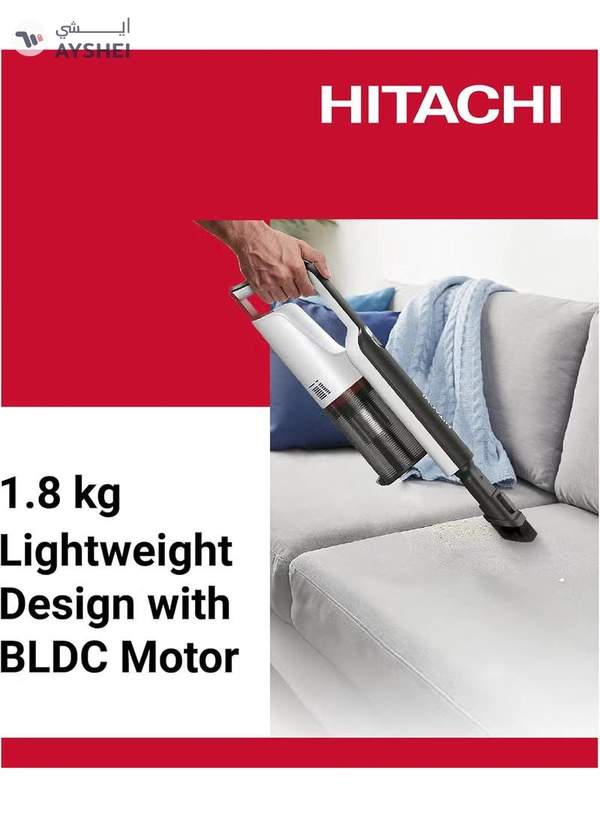 HITACHI Vacuum Cleaner Powerful Household Cordless Vacuum with versatile and low-noise 40Mins Runtime, Handheld Vacuum for Home Carpet, Floor, Stick Vacuum Cleaner,1 Year Warranty 250 W PV-X90NPWH White