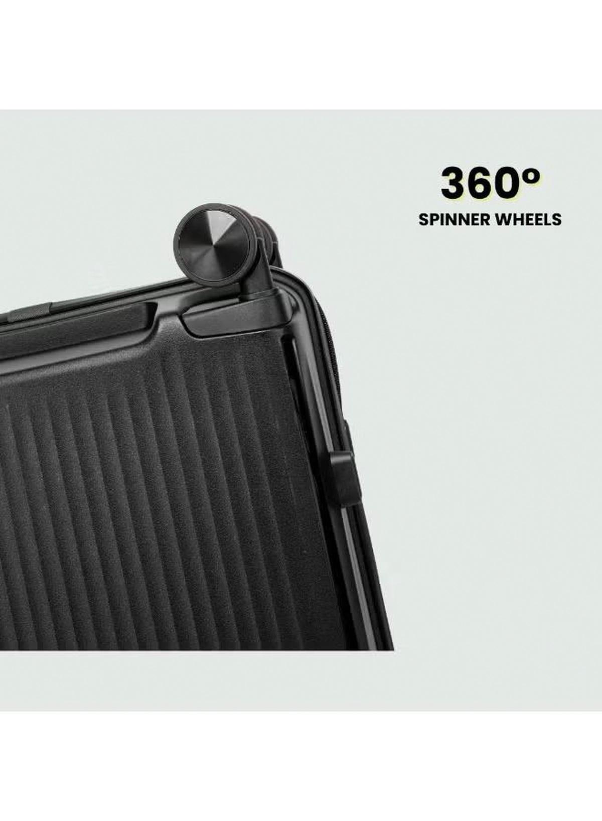 British Tourister 3 Piece Polypropylene Hard Side Spinner Luggage Trolley Set 20/24/28 Inch - Black-0-portrait