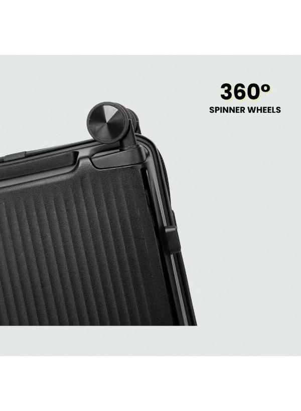 British Tourister 3 Piece Polypropylene Hard Side Spinner Luggage Trolley Set 20/24/28 Inch - Black