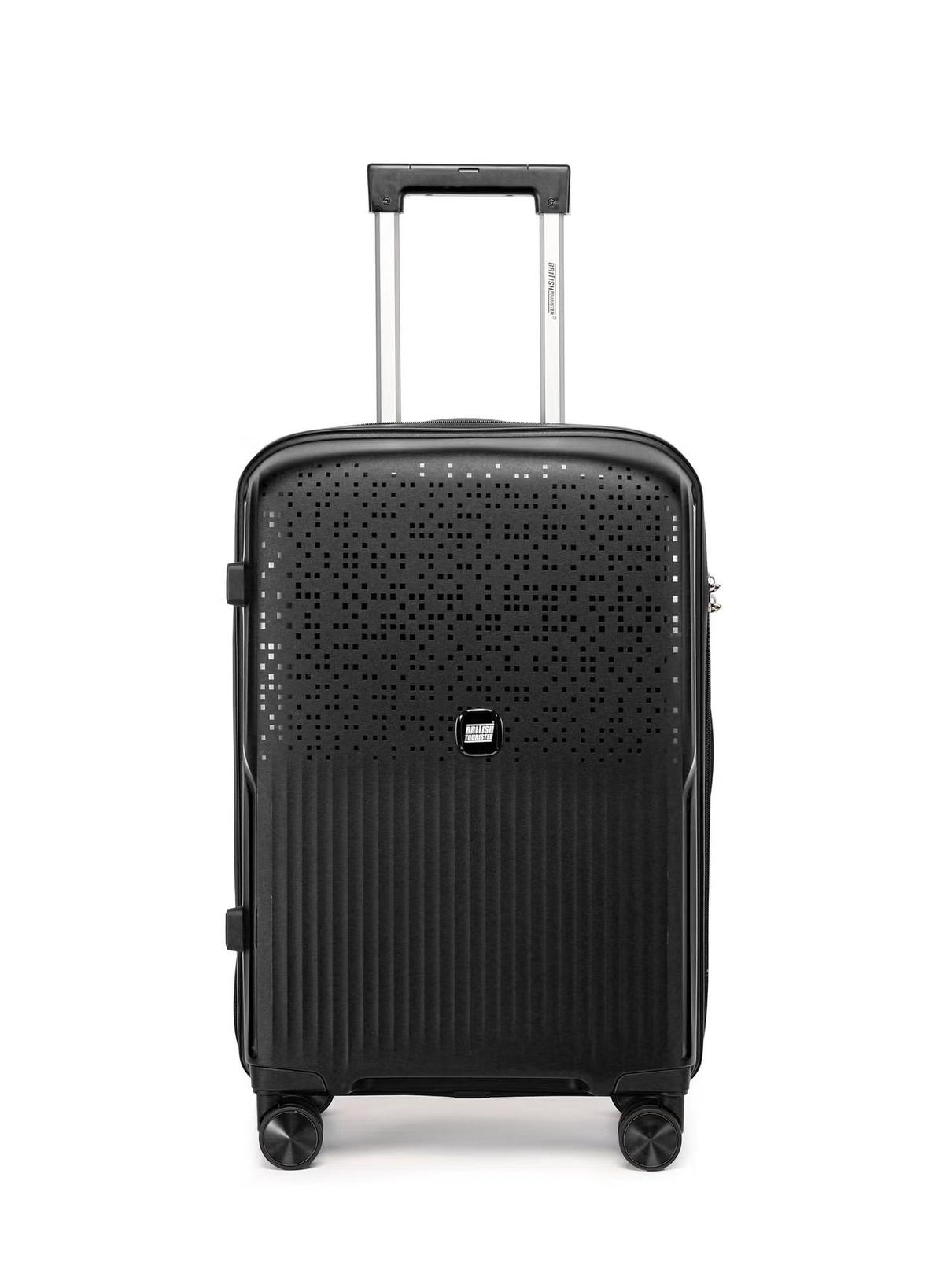 British Tourister 3 Piece Polypropylene Hard Side Spinner Luggage Trolley Set 20/24/28 Inch - Black-6-6