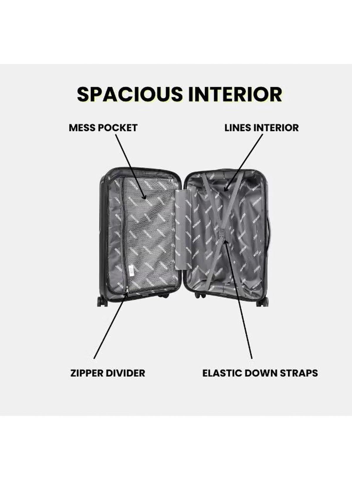 British Tourister 3 Piece Polypropylene Hard Side Spinner Luggage Trolley Set 20/24/28 Inch - Black-2-2