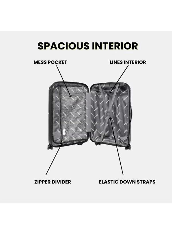 British Tourister 3 Piece Polypropylene Hard Side Spinner Luggage Trolley Set 20/24/28 Inch - Black