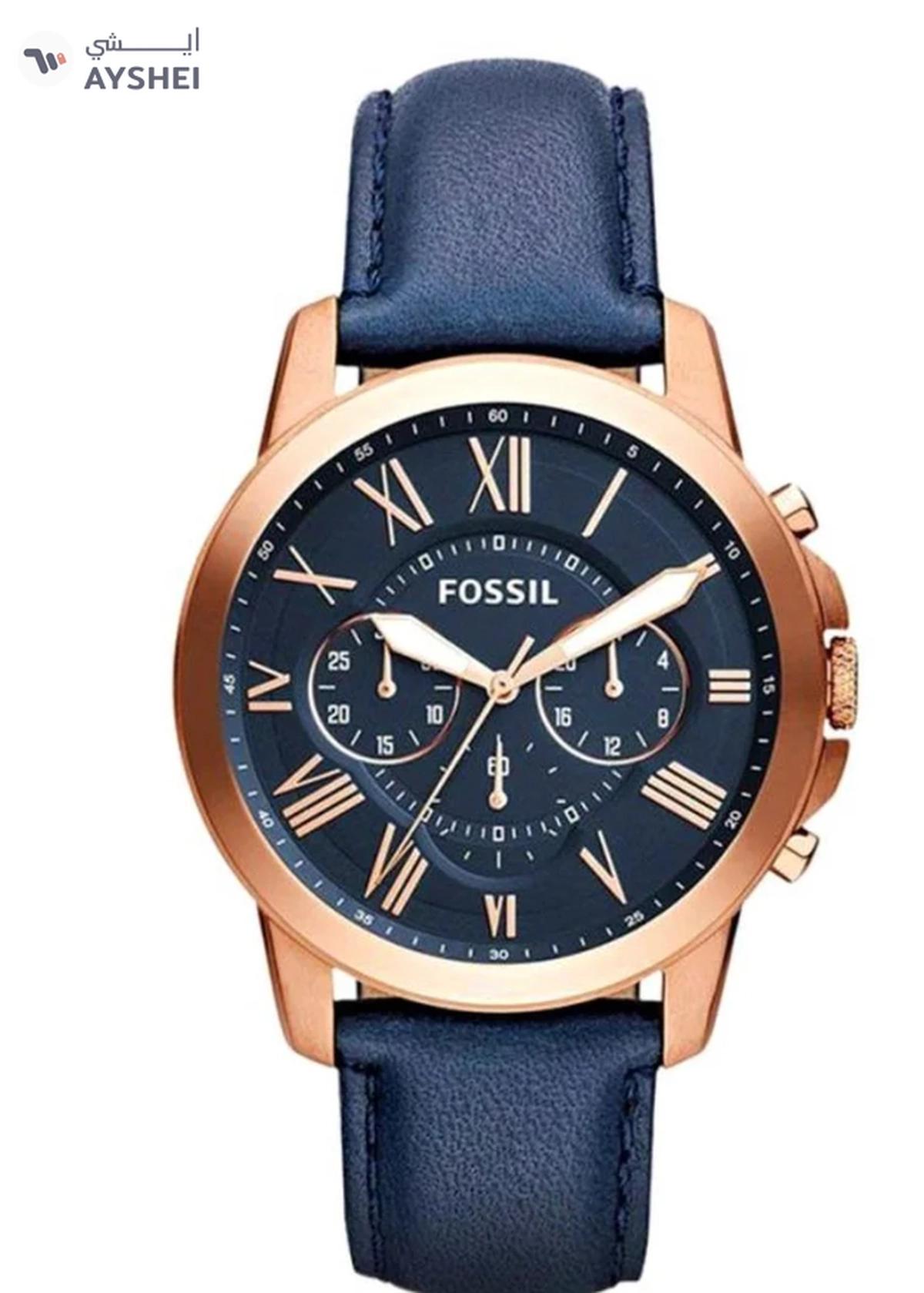 Fossil Men's Grant Water Resistant Chronograph Watch FS4835 - 44 mm - Blue-0-portrait