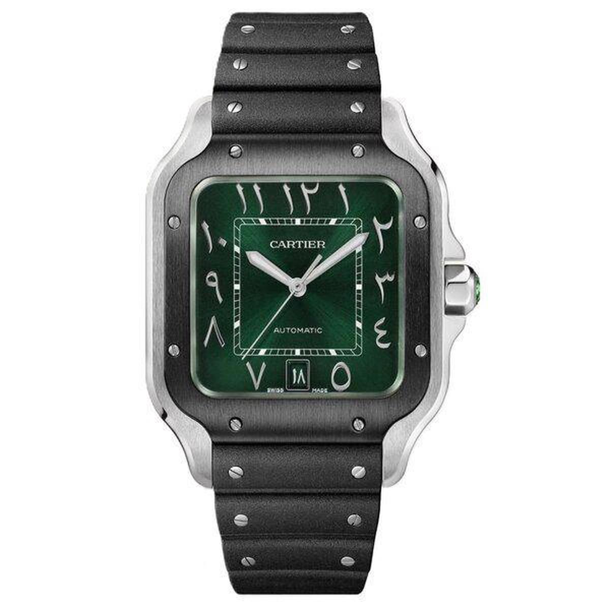 Cartier Santos Green Dial Watch-1-1