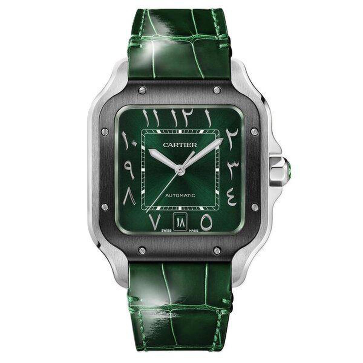 Cartier Santos Green Dial Watch-0-portrait
