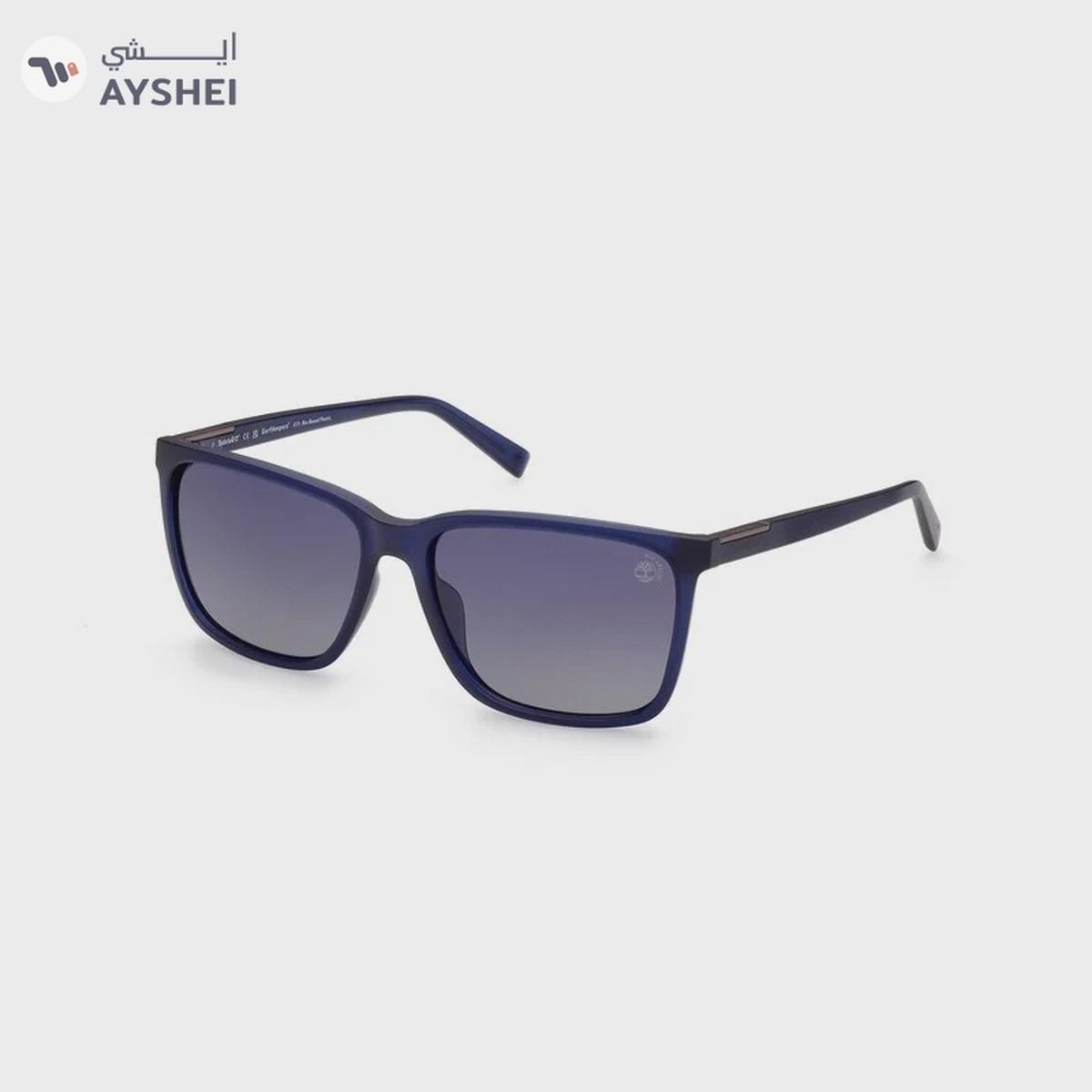 Timberland TB9280-H Polarized Men’s Sunglasses | Square Blue Acetate Frame-0-0