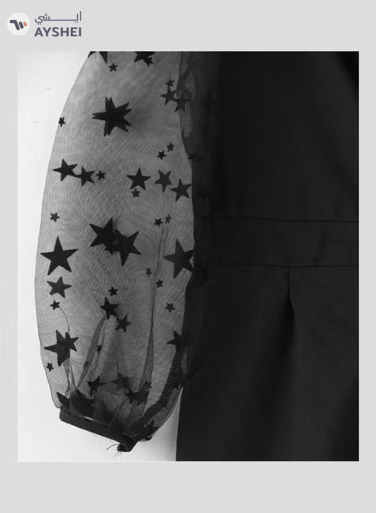 HASHQLO Pearl Belt With Star Embellished Full Length Jumpsuit Black/Grey-3-3