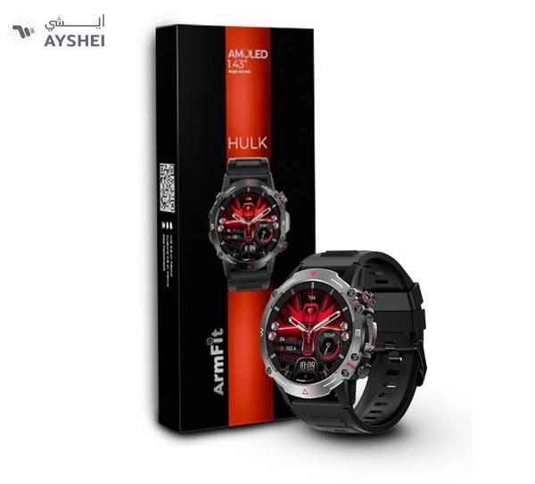 ARMFIT Hulk Smartwatch For Men, AMOLED Always On Display Bluetooth Calling Waterproof Fitness Watches Compatible With Android iOS Black