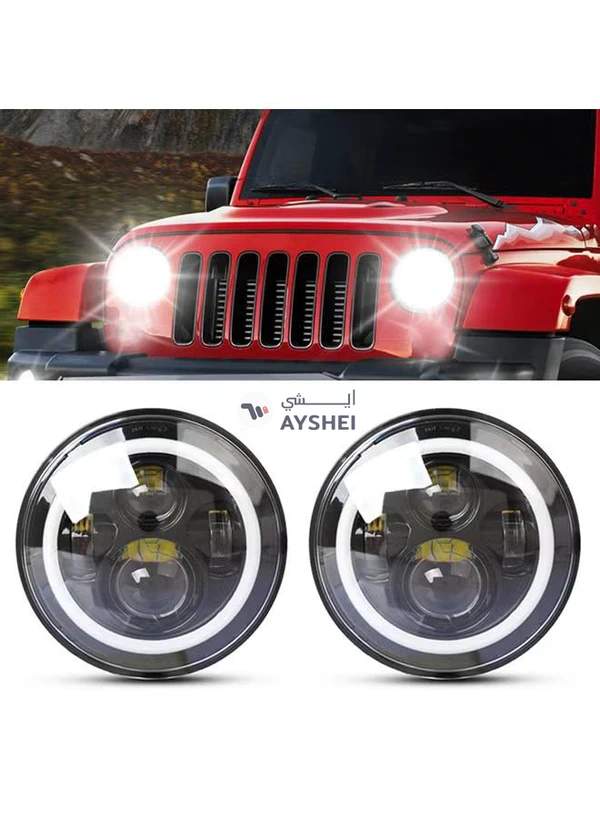 Generic 2-Piece 7 Inch IP68 Waterproof 6500K 75W CREE LED Headlight Hi Lo Beam Driving Lamp For Jeep Wrangler JK TJ LJ
