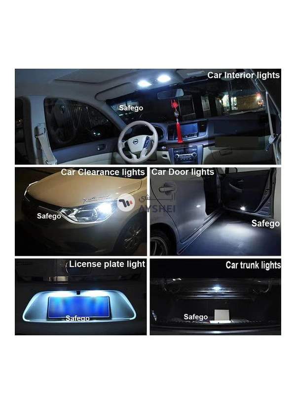 Generic 10Pcs/Set T10 White 12V LED 194 168 158 5W 6500K Side Car Auto Wedge Dashboard Light