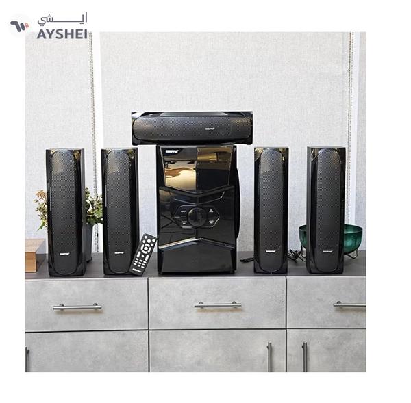 Geepas 5.1 Channel Multimedia Speaker System with Remote Control- GMS8578| FM Radio, Bluetooth, USB Input, SD Card Reader, Karaoke Function| LED Display