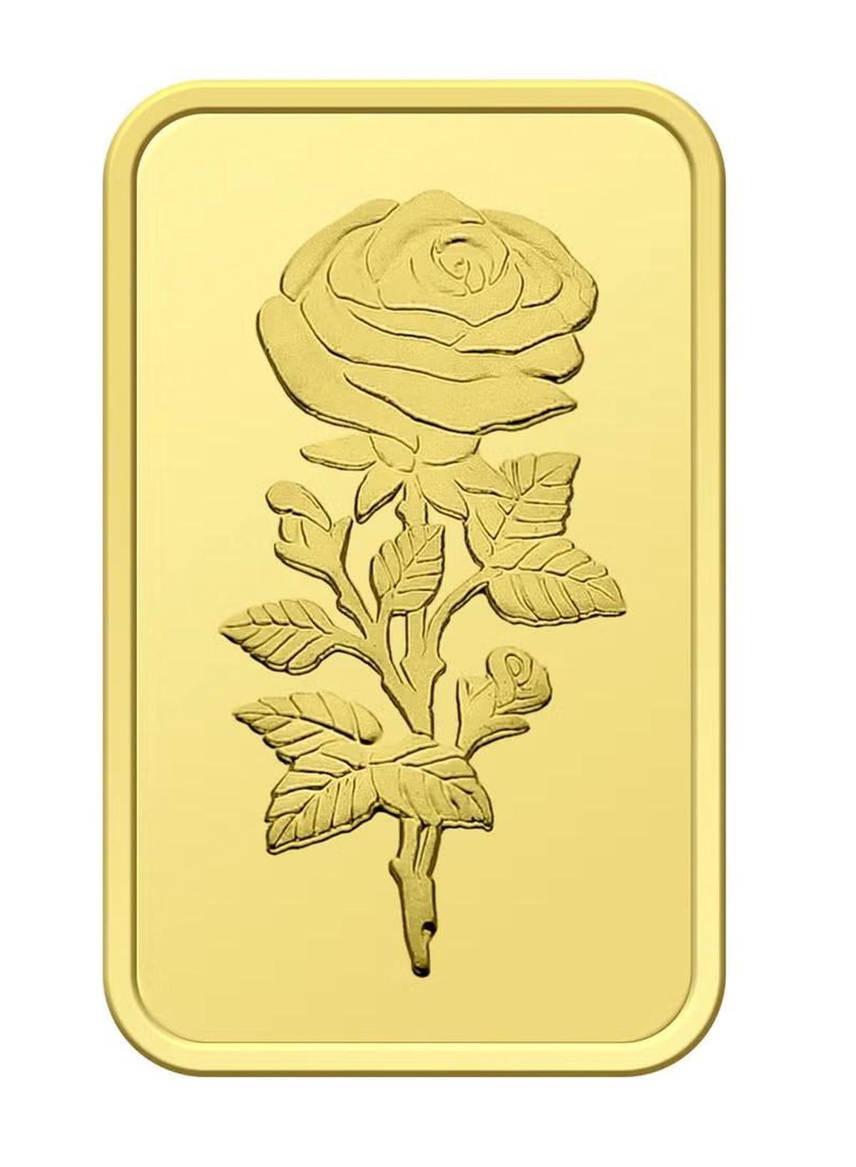 50g Pure 999.9 Fine Gold Bar 24KT Dubai with Flower Design - 50 Grams-1-portrait