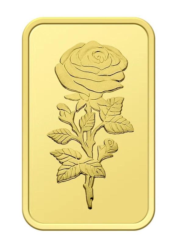 50g Pure 999.9 Fine Gold Bar 24KT Dubai with Flower Design - 50 Grams