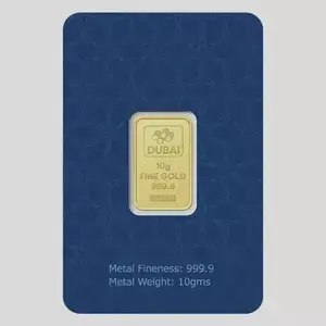 Dubai Gold 10 Grams Pure 999.9 Fine Gold Bar - Variable Design
