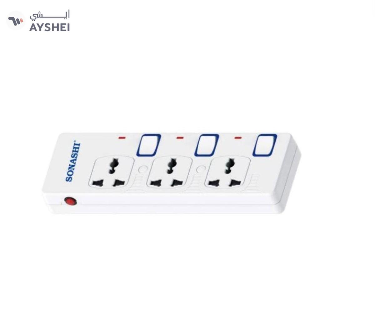 Sonashi 3Way Extension Socket with Independent OnOff Switch and Indicator Light Overload Protection -0-landscape