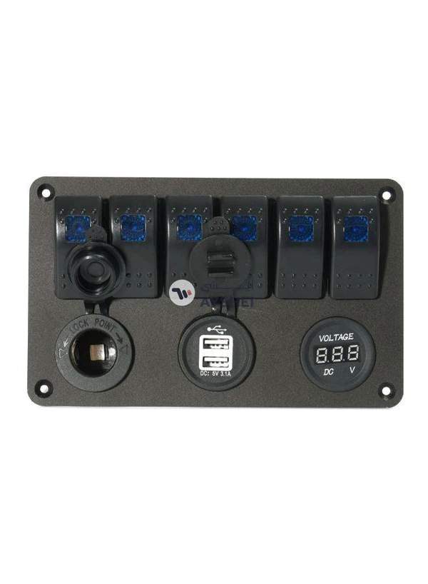 Generic Dual USB 6 Gang LED Rocker
