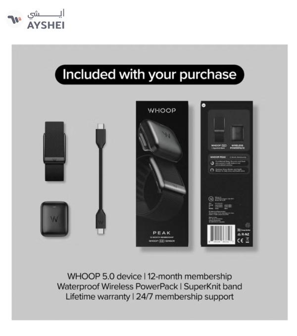 Whoop Peak – 12-Month Membership – 5.0 Health and Fitness Wearable