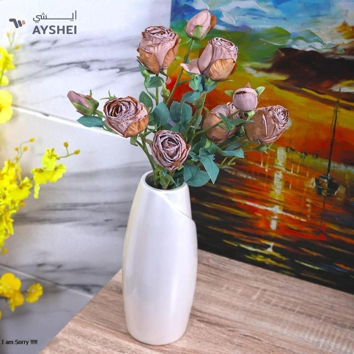 YATAI Pack of 2pcs Artificial Rose Flowers Real Touch Fake Roses with Stem-0-portrait