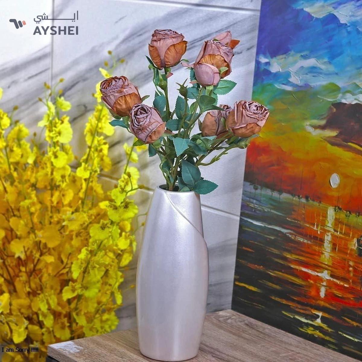 YATAI Pack of 2pcs Artificial Rose Flowers Real Touch Fake Roses with Stem-0-portrait