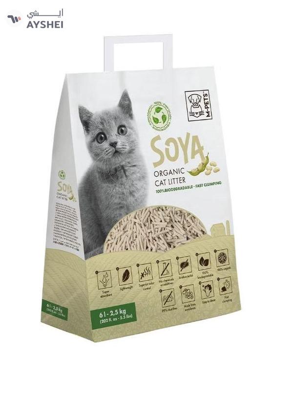 M-PETS Soya Organic Cat Litter Non Scented 6 L – 100% Biodegradable