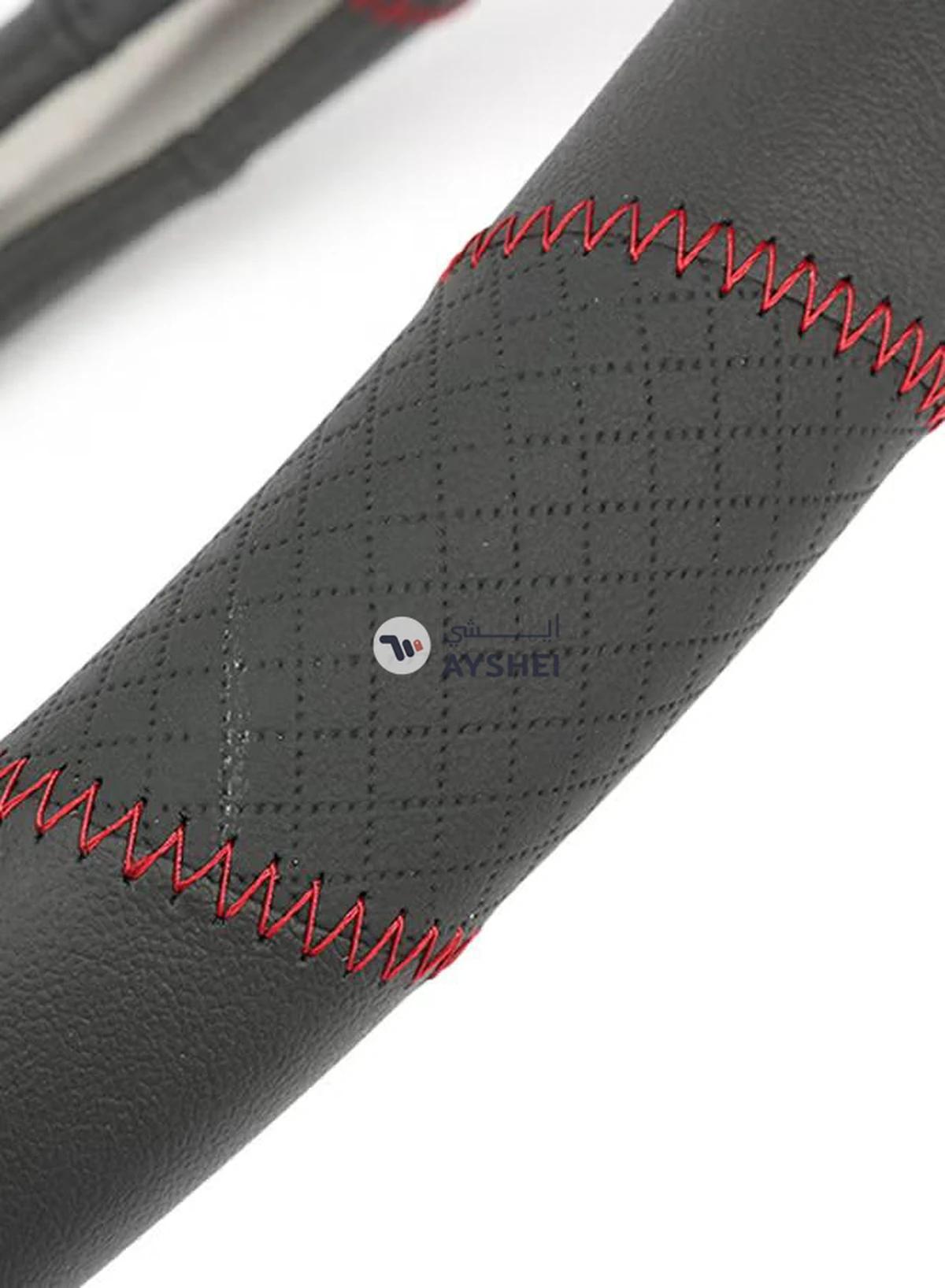 Generic Luxury 38cm 15-Inch Sport Car Black Leather Steering Wheel Cover Car Accessories DIY-2-2