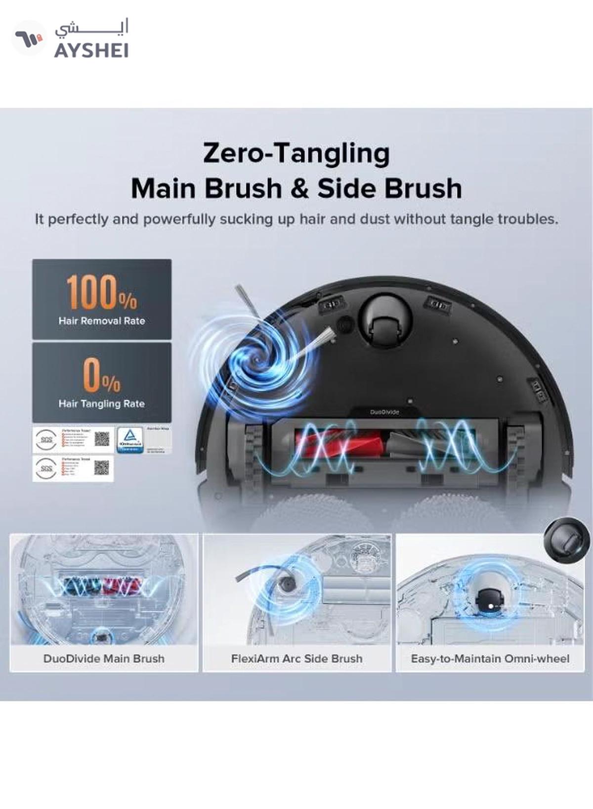 Roborock Qrevo C Pro Robot Vacuum and Mop, 18,500Pa Suction, Dual Zero-Tangling, FlexiArm Side Brush, Hot Water Mop Washing & Warm Air Drying, Self-Emptying&Refilling, Smart Obstacle Avoidance Black-1-1