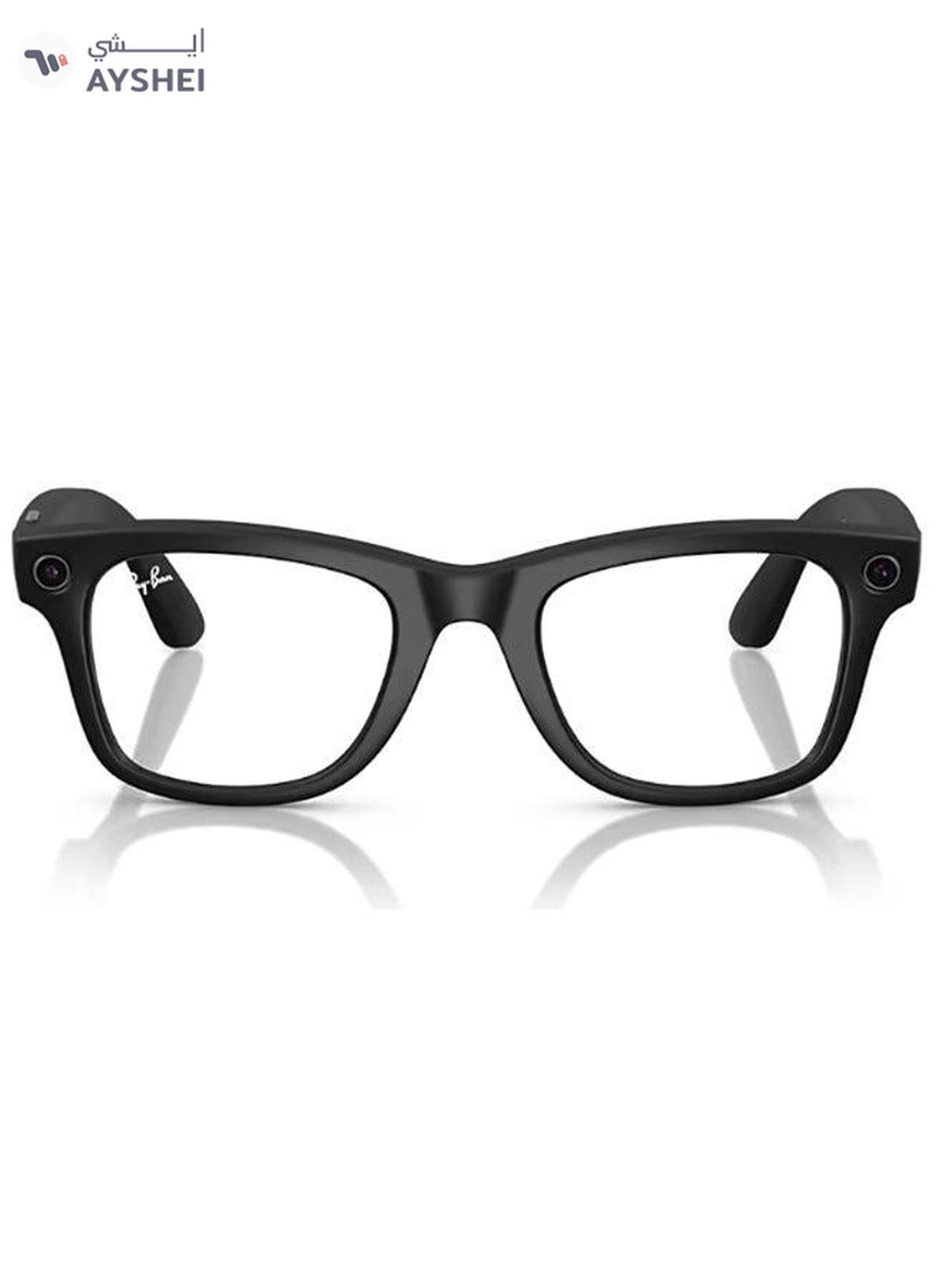 Meta Ray-Ban Wayfarer RW4008 Large Matte Black Clear Graphite Green Transition Black-1-portrait