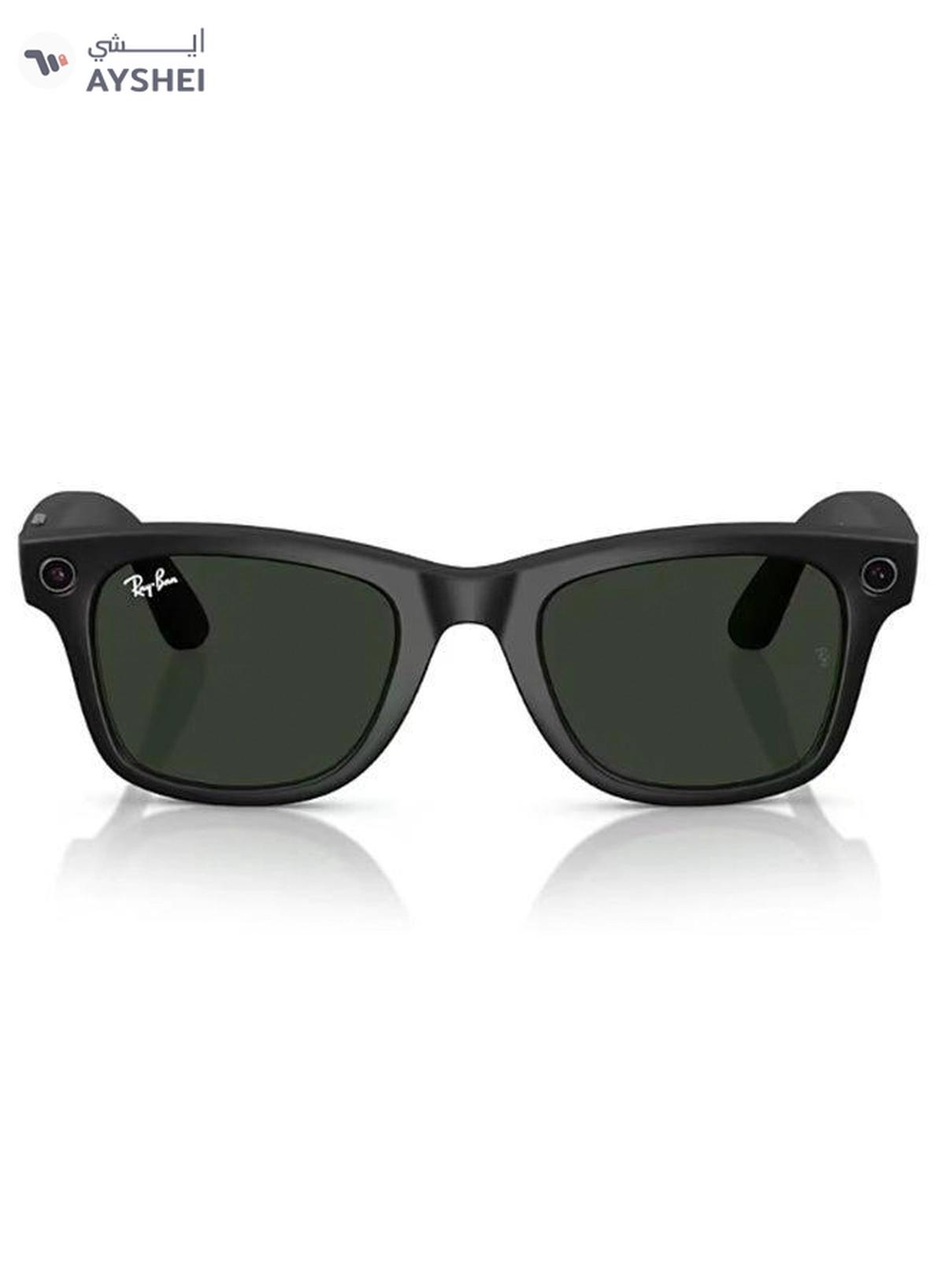 Meta Ray-Ban Wayfarer RW4008 Large Matte Black Clear Graphite Green Transition Black-1-portrait