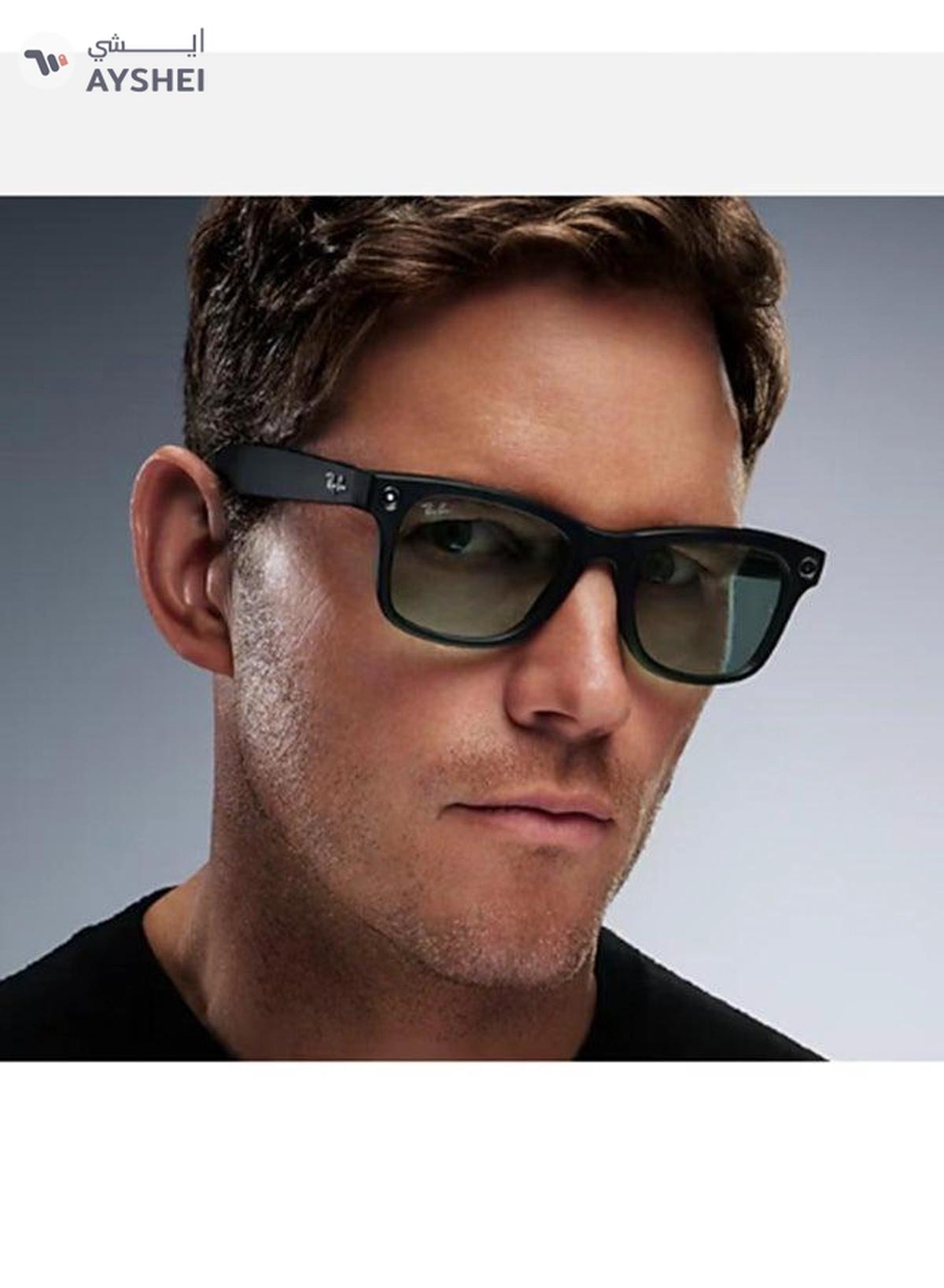 Meta Ray-Ban Wayfarer RW4008 Large Matte Black Clear Graphite Green Transition Black-4-4