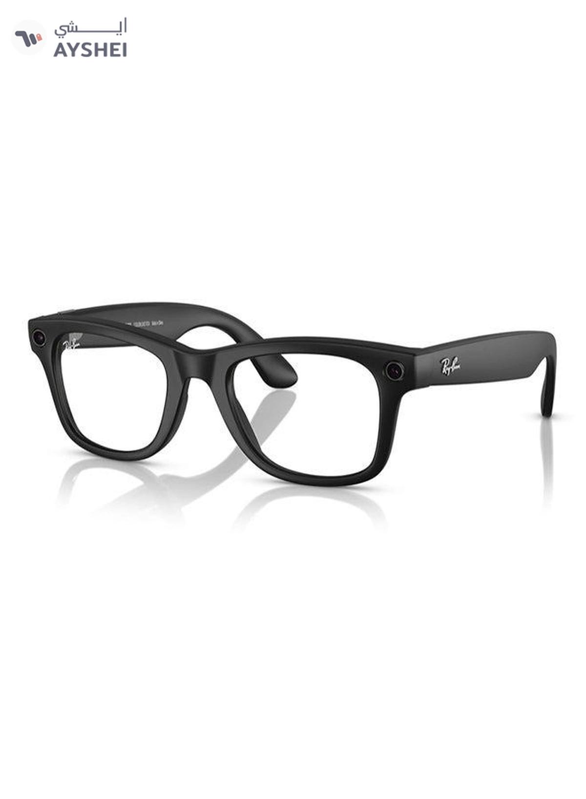 Meta Ray-Ban Wayfarer RW4008 Large Matte Black Clear Graphite Green Transition Black-5-5